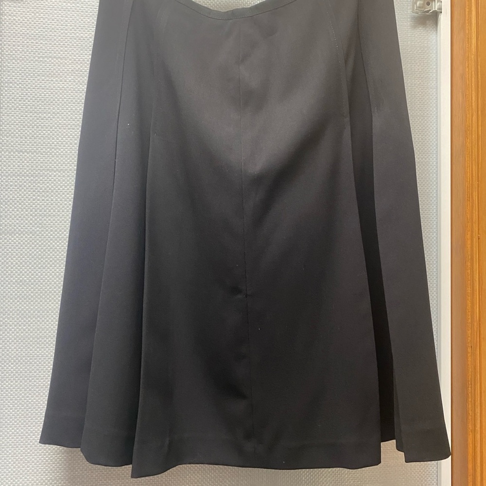 Black pleated knee- length skirt